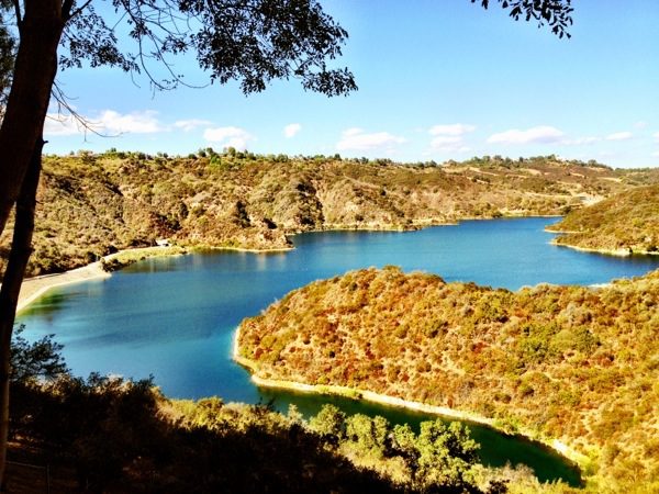 Enjoying the view of the Stone Canyon reservoir in Bel Air at a listing