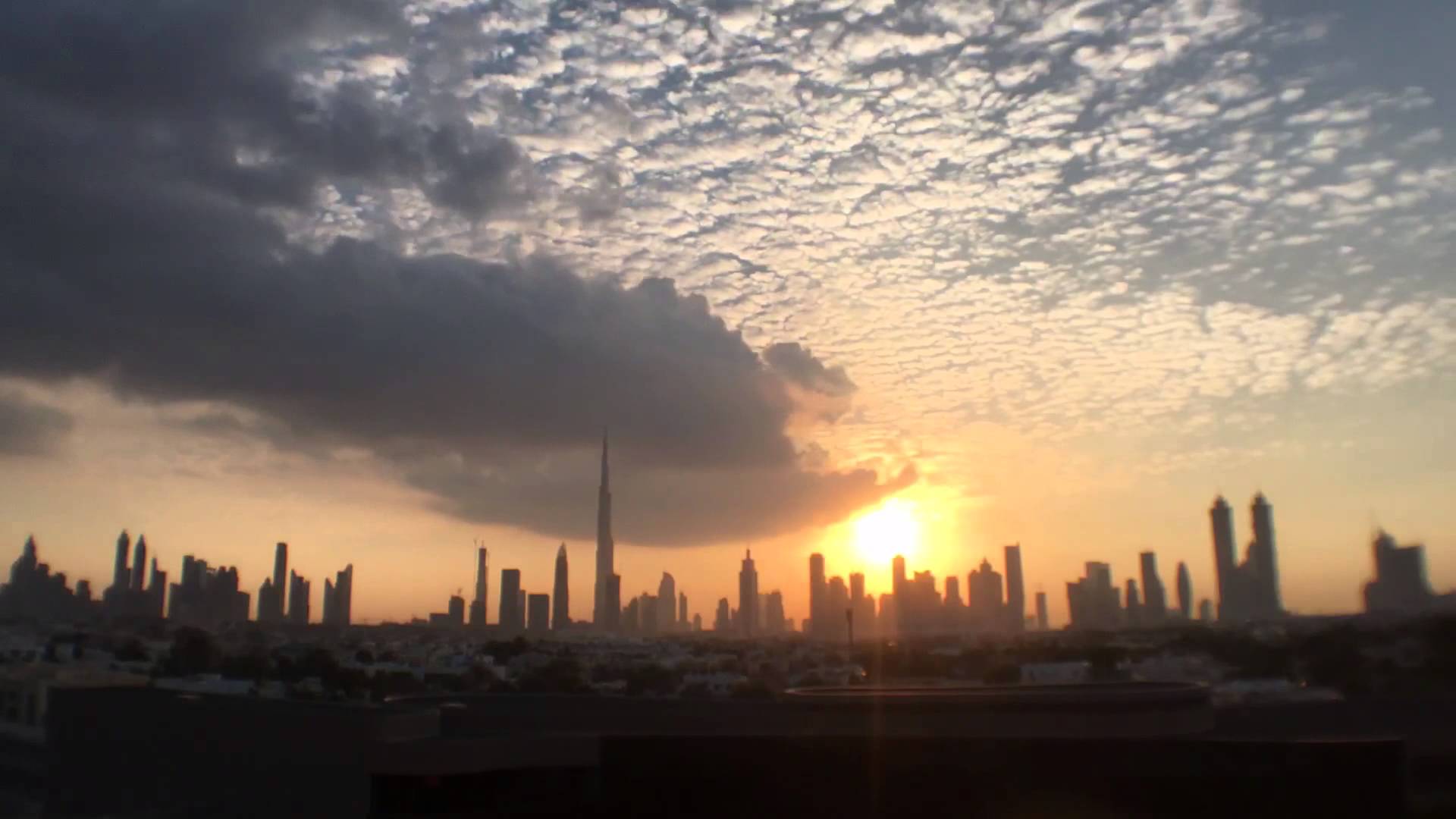 Dubai skyline time lapse from the Four Seasons Jumeirah Beach